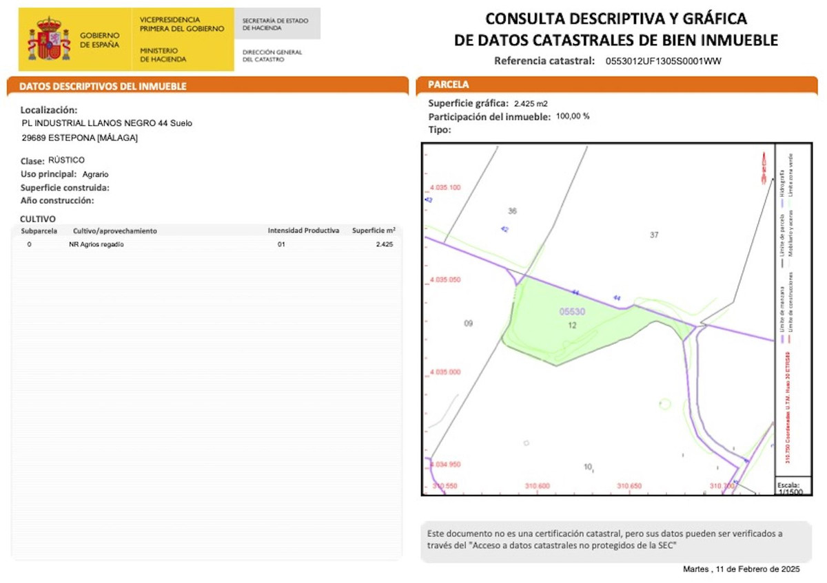 Se vende Terreno Rustico  en Costa Del Sol, Málaga, España