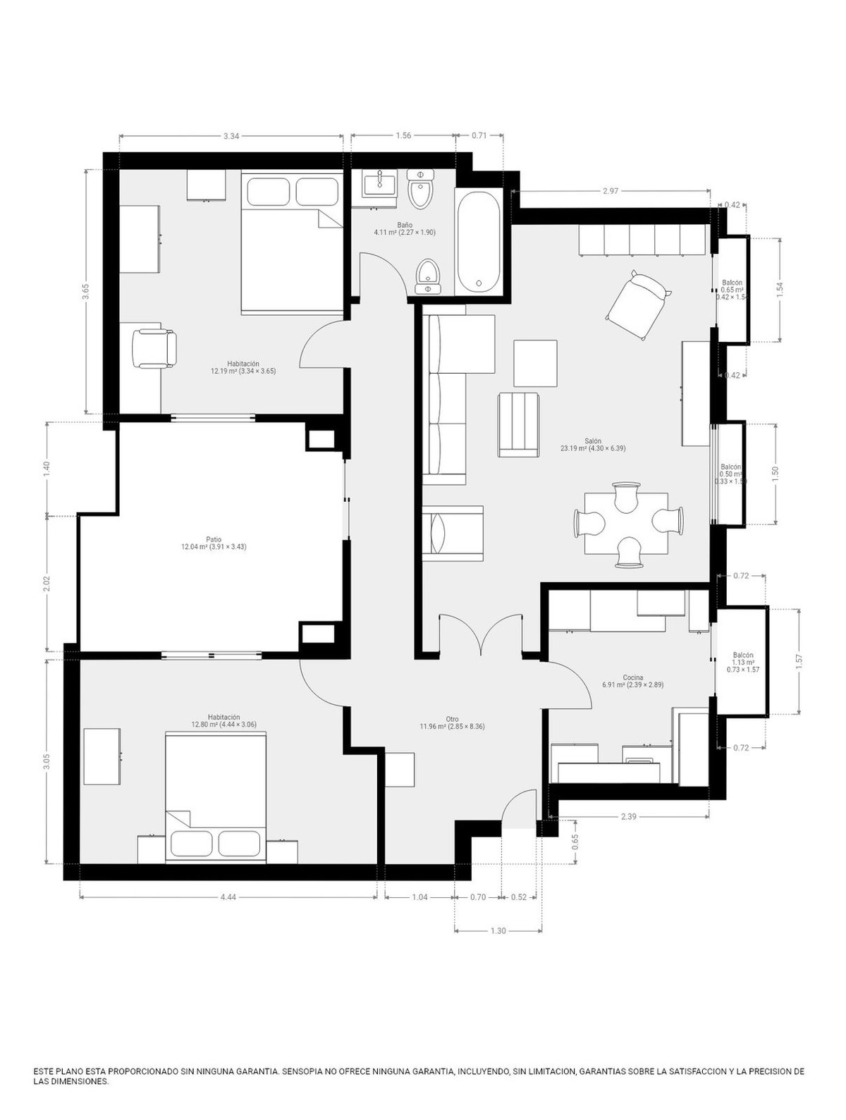Se vende Apartamento Planta Media de 2 dormitorios en Málaga Ciudad, Málaga, España