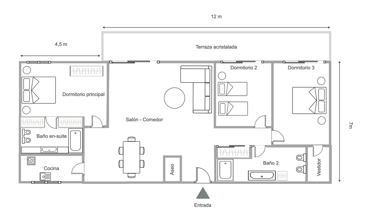 Se vende Apartamento Planta Baja de 3 dormitorios en Costa Del Sol, Málaga, España