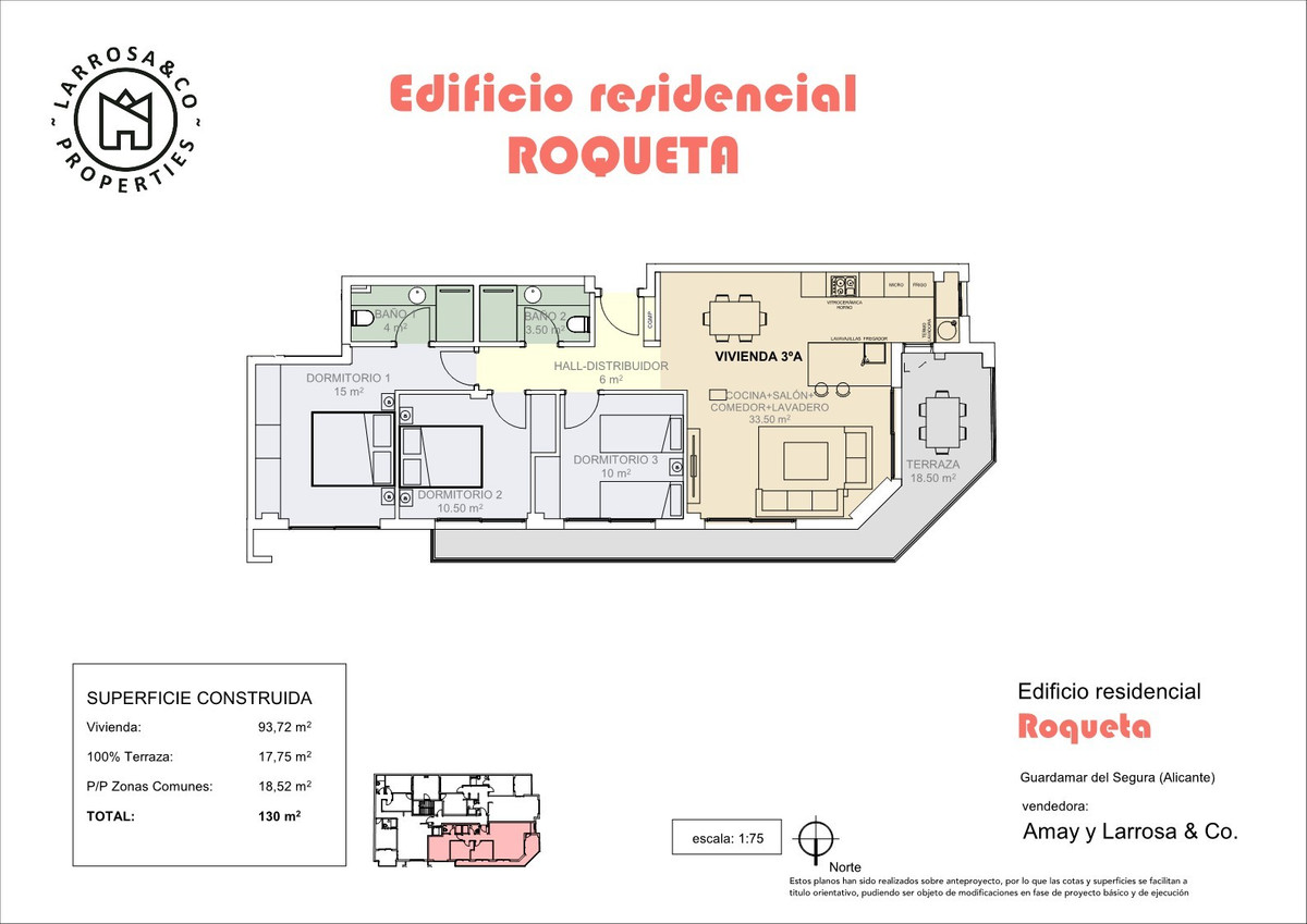 3 Bed Apartment for sale in Guardamar Del Segura Costa Blanca, Alicante, Spain