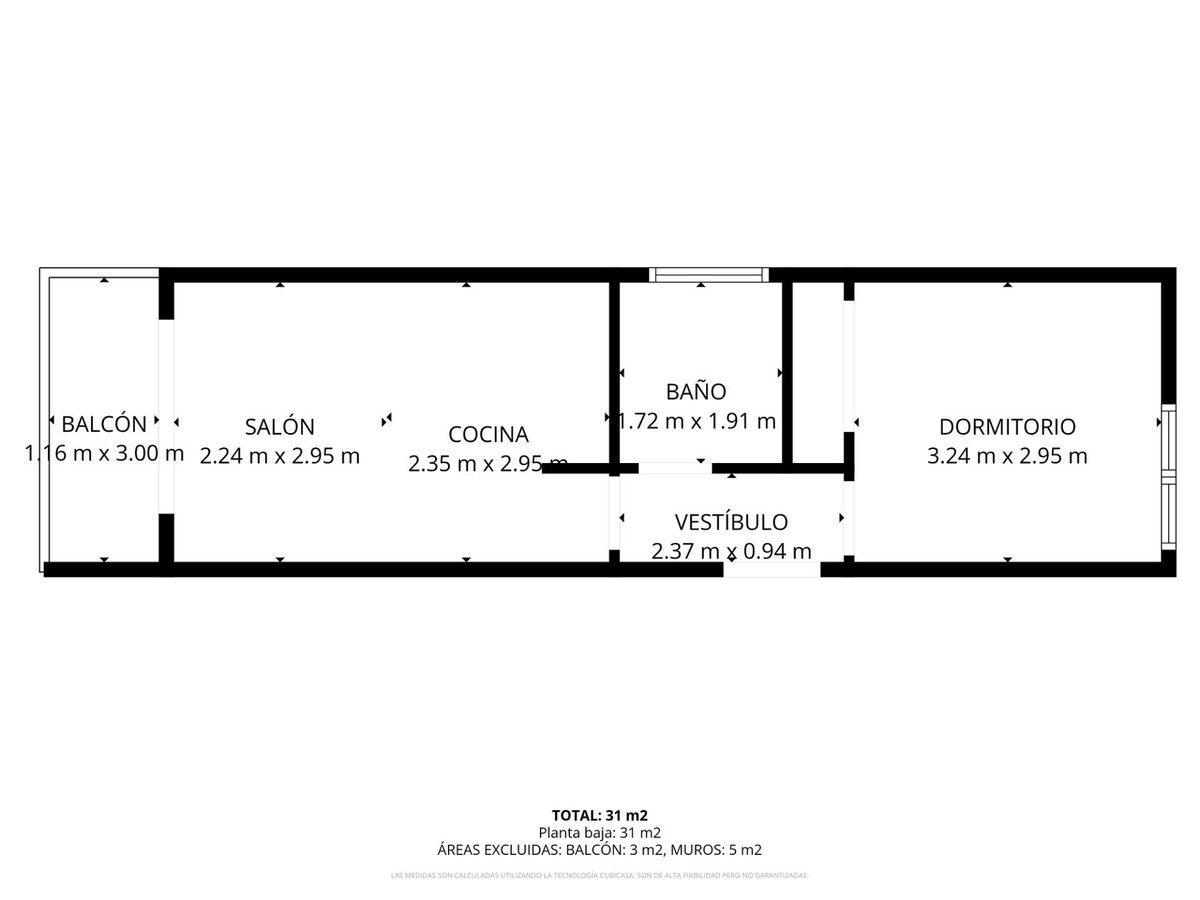 Se vende Apartamento Planta Media de 1 dormitorios en Costa Blanca, Alicante, España