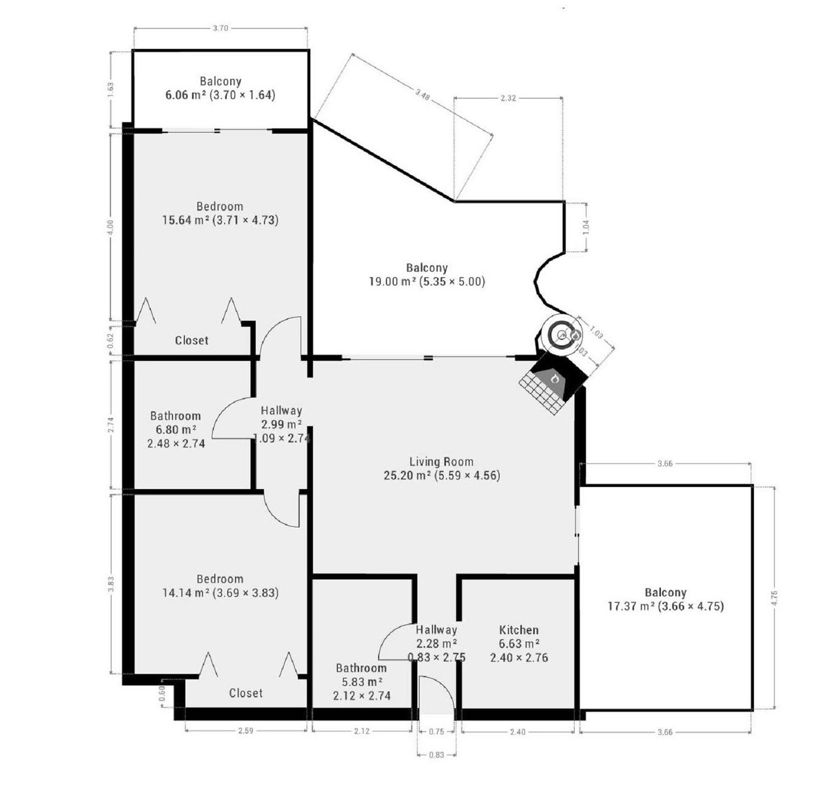 Se vende Apartamento Planta Media de 2 dormitorios en Costa Del Sol, Málaga, España