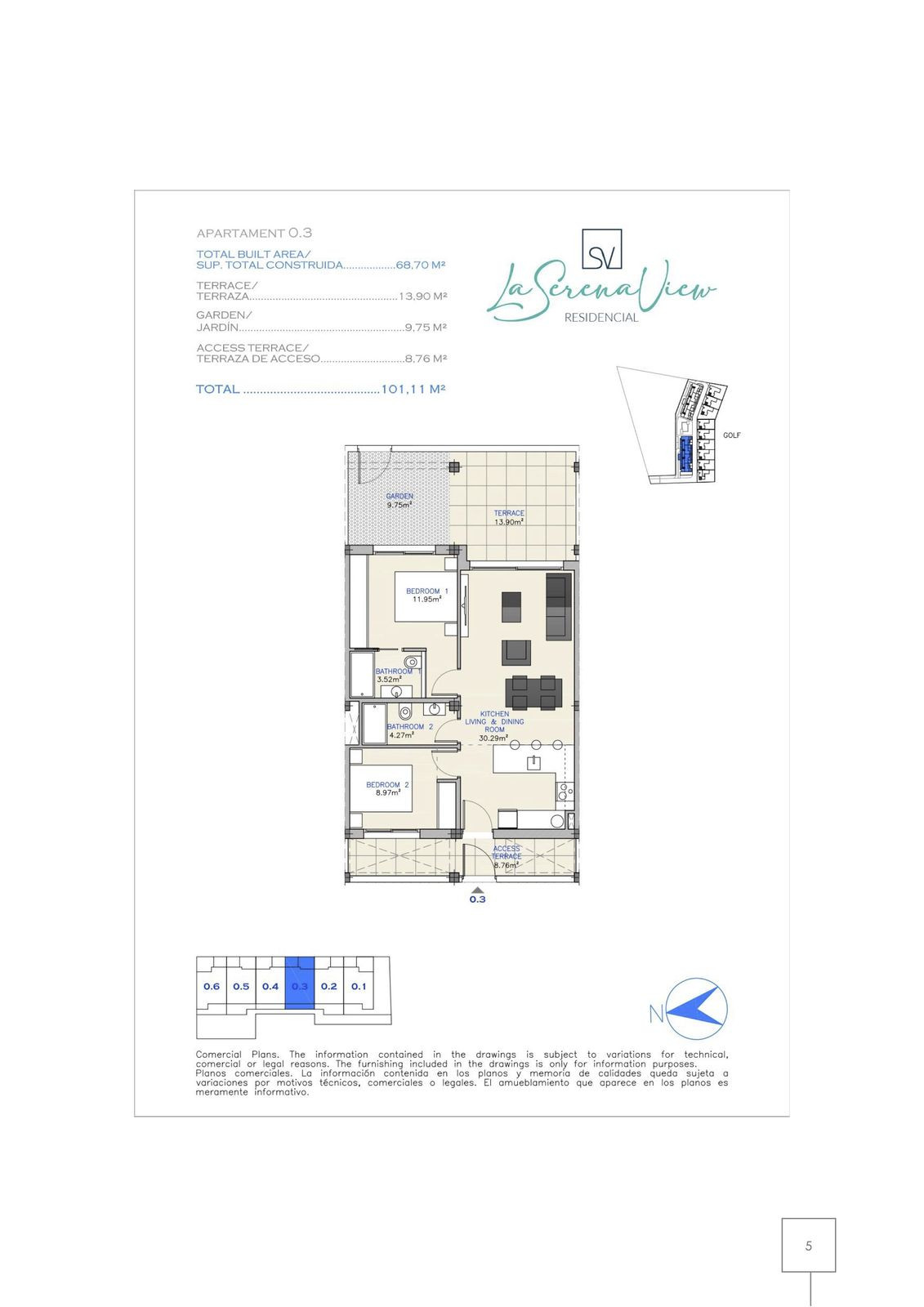 Se vende Apartamento Planta Baja de 2 dormitorios en Costa Calida, Murcia, España