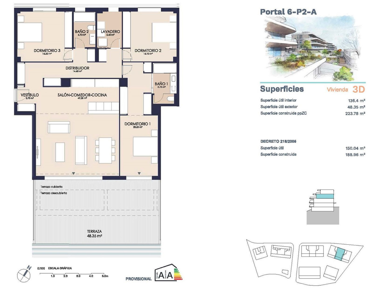 Se vende Apartamento Planta Media de 3 dormitorios en Costa Del Sol, Málaga, España